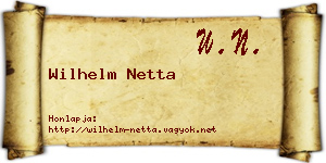 Wilhelm Netta névjegykártya